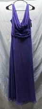 NWT David’s Bridal Dress 10 Purple Long Tank Soie Chiff Belted MSRP $149.95