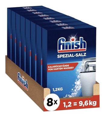 Finish Spezial-Salz für Spülmaschinen   8 × 1,2 kg   9,6 kg Vorratspack