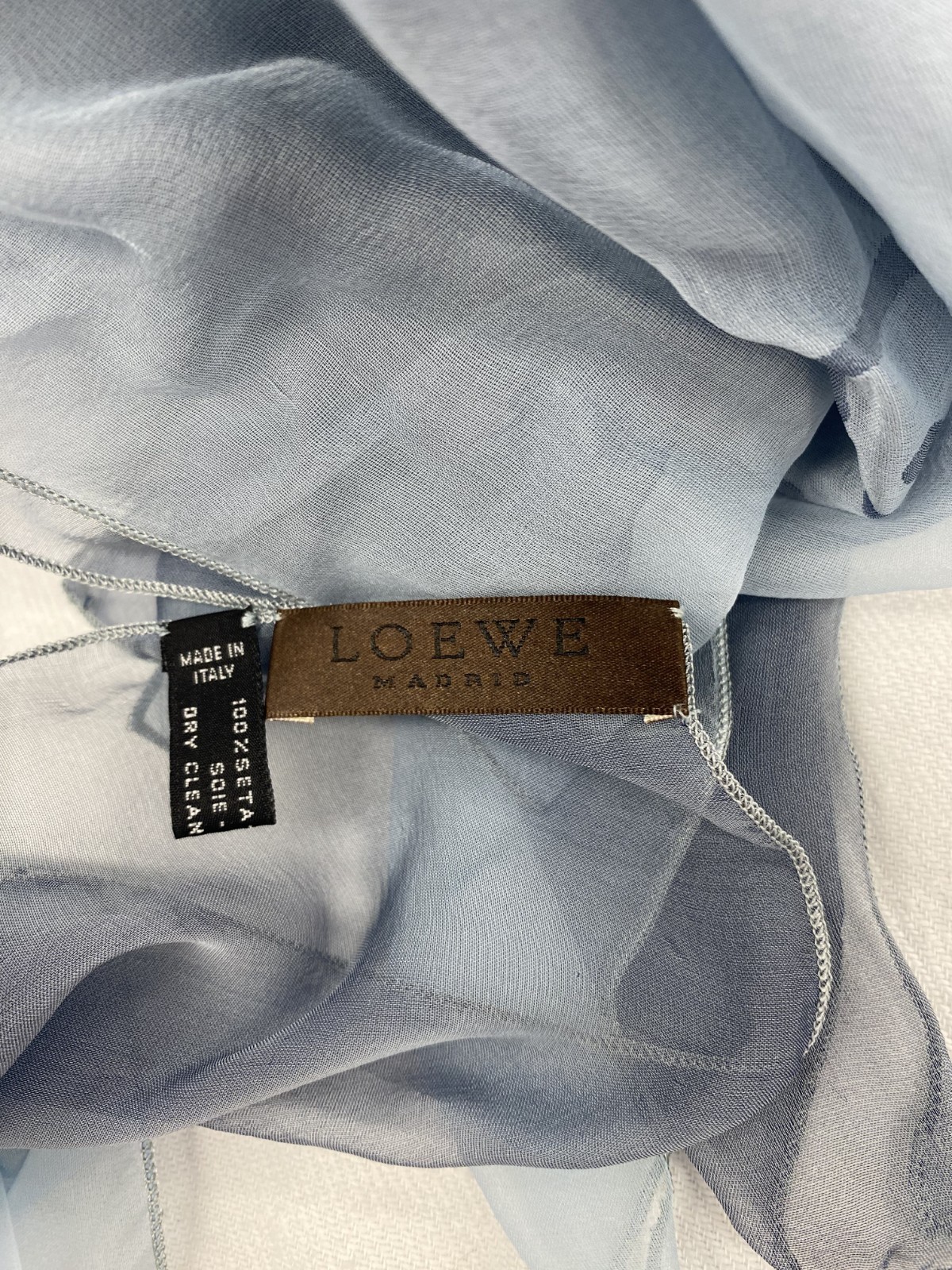 Loewe Rectangular Blue Pattern Silk Scarf [NR] - image 2