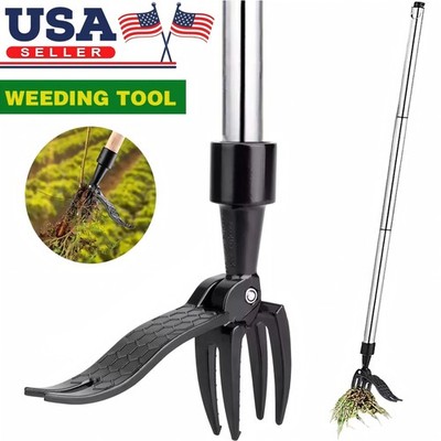 Weeder Puller Stand Up Weed Tool Handle Claw Garden Outdoor Root Remover Killer