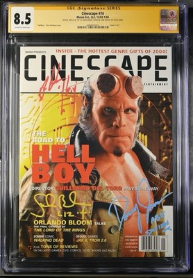 Cinescape Magazine CGC 8.5 Signed by R Perlman, S Blair,and D Jones Hellboy cast