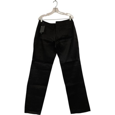 Massimo Dutti Women Belted Pants Stretch EU 44 US 12 Black Trousers 5027/862 NWT