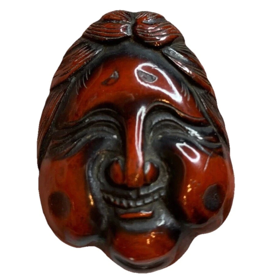 伝統的な木製の笑顔の仮面 1850-1899 Antique Japanese Masks for sale | eBay