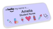 Hello My Name Is Badge Purple Medical Icons Design Student Nurse Midwife