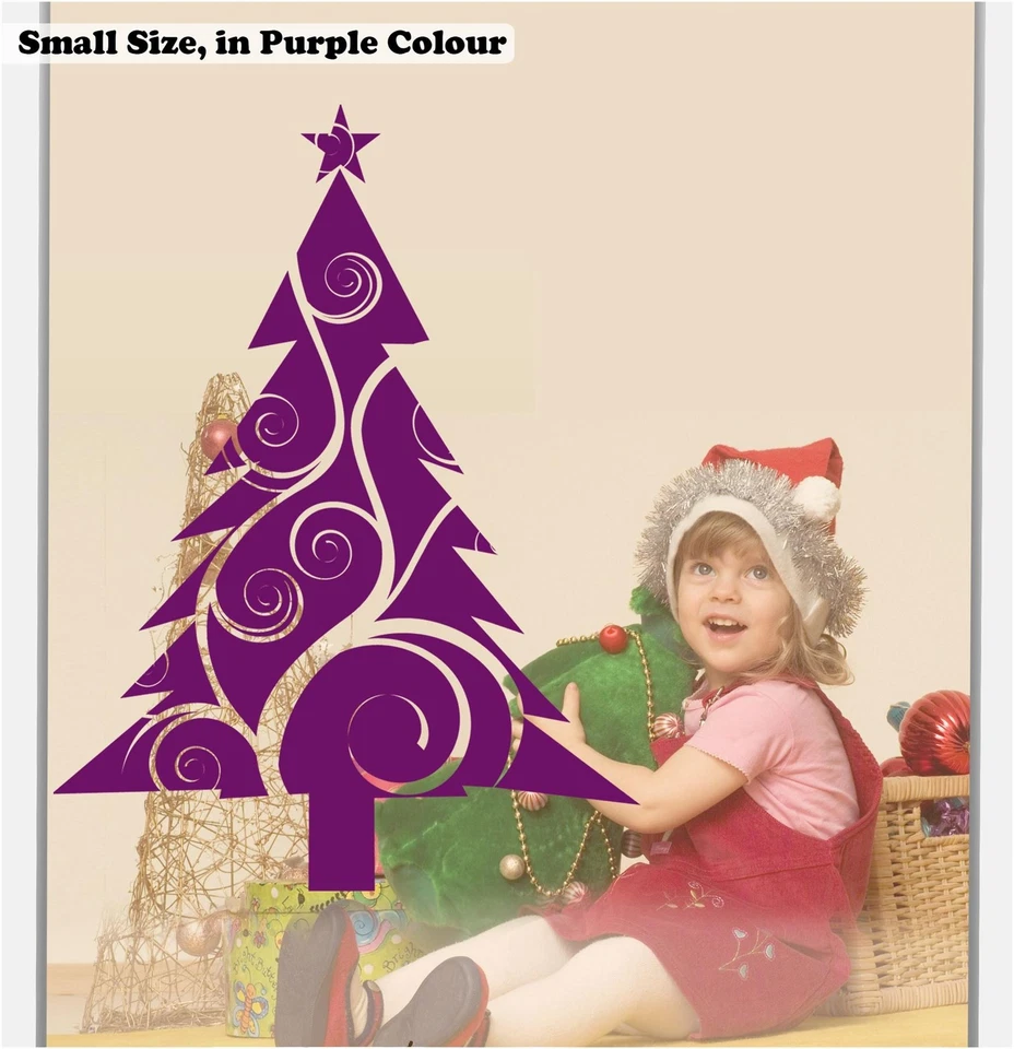 Handmade Vintage Christmas Tree Vine Star Sticker Shop Window Wall Decor Decal - Image 3 of 4