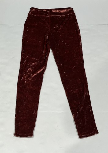 Nordstrom Brand 1901 Girl’s Crushed Burgundy Velvet Leggings Size Small 7/8 - Picture 2 of 13