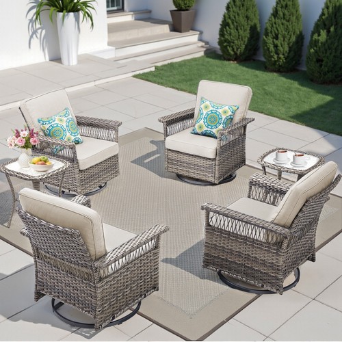 9Pieces Patio Furniture Set Outdoor Sectional Sofas Rattan Wicker Sofa W/ Table - Picture 10 of 42