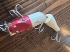 Vintage Creek Chub Red and White Wooden Jointed  Pikie Lure with glass eyes — photo 8