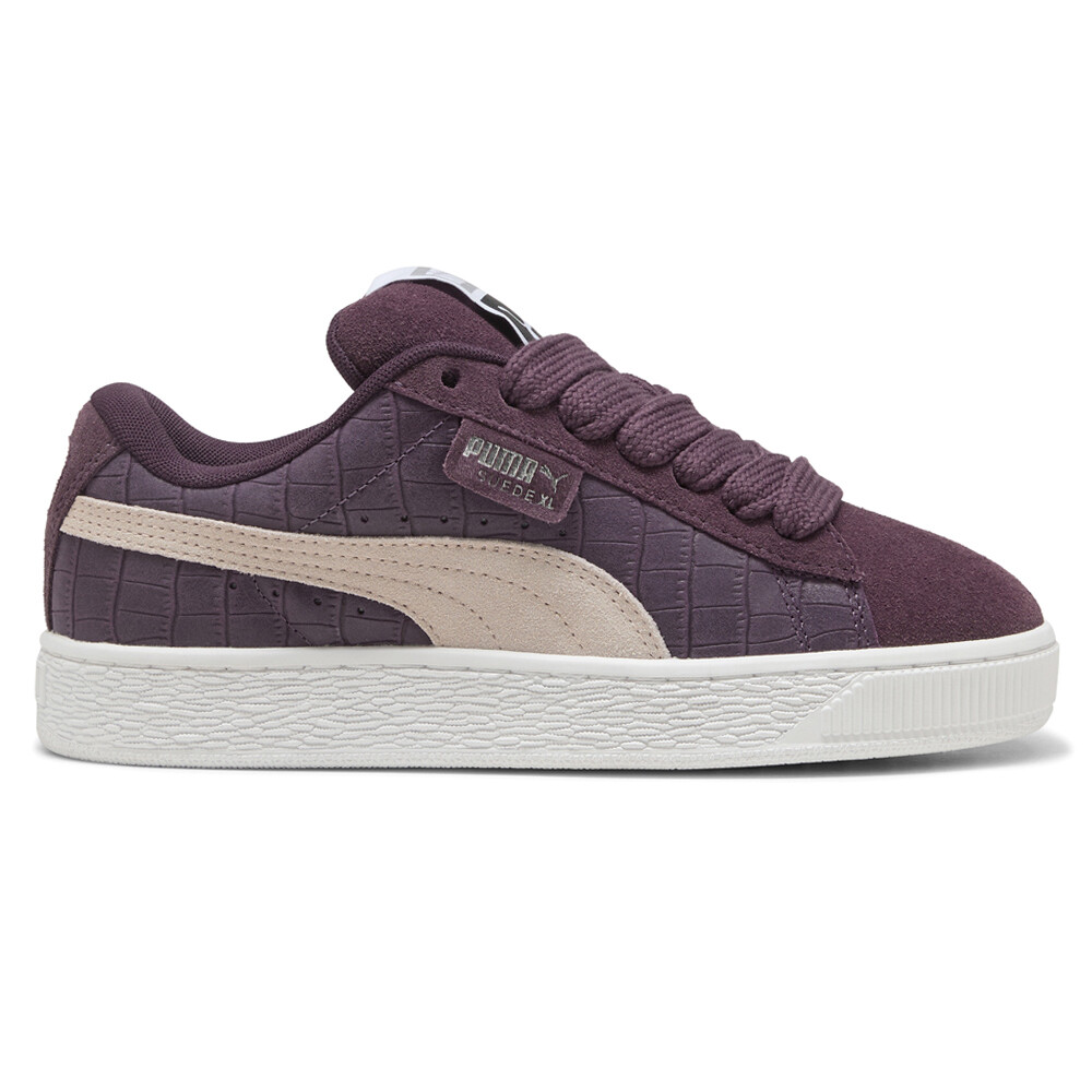 Повседневные женские фиолетовые кроссовки Puma Suede Xl на шнуровке с завышенной талией 39967201