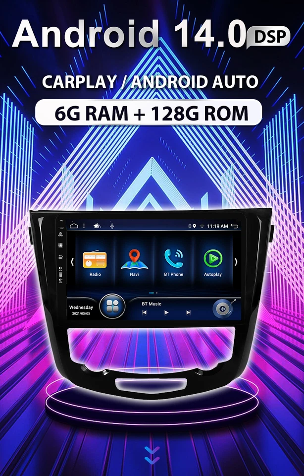6G+128G Android 14 Autoradio Für Nissan X-Trail T32 Qashqai J11 T31 J10 Car Play - Bild 3 von 4