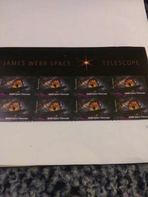U.S. MINT NH JAMES WEBB SPACE TELESCOPE DOUBLE STAMP BLOCK FV 6.56