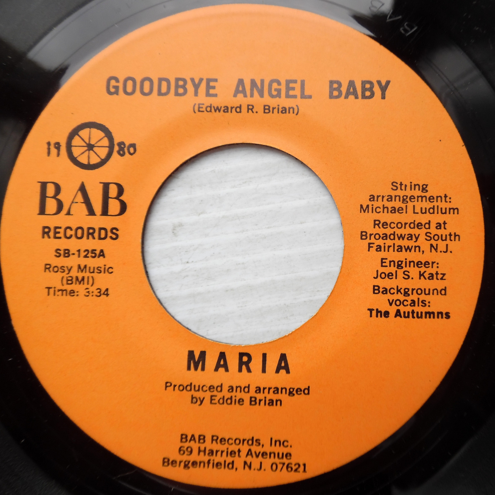 MARIA doowop 45 GOODBYE ANGEL BABY / DEPARTED mint minus BAB RECORDS ...