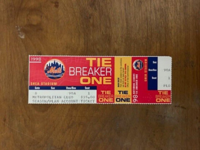 1998 NY Mets Phantom Tie Breaker One VINTAGE Ticket Shea Stadium