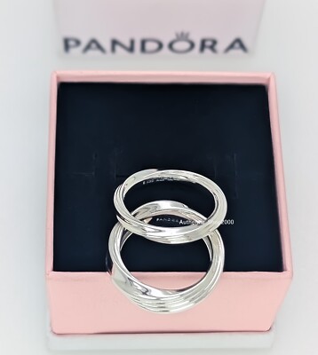NEW 100% Authentic PANDORA 925 Silver Twisted Double Stacking 