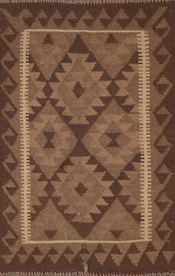 Dual-Sided Kilim Kelim Rugs Flatweave Wool Carpet 3x4 ft