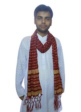 Men Dupatta Sherwani Wedding Stole Indian Traditional Groom Handmade Maroon