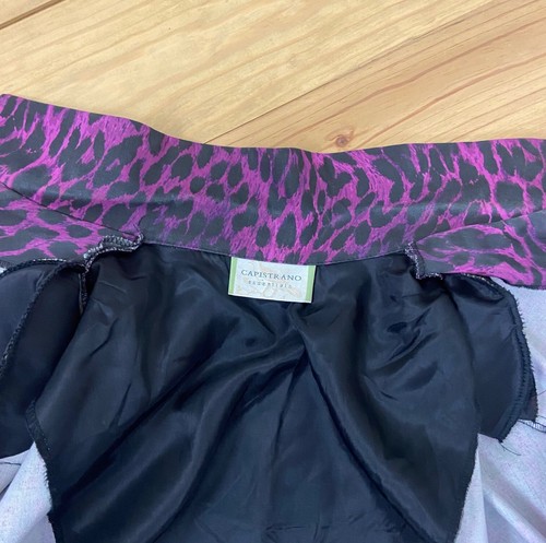 Vintage 90s Magenta Leopard Lightweight Trench Coat Jacket XL/XXL Volup Pink - Picture 15 of 16