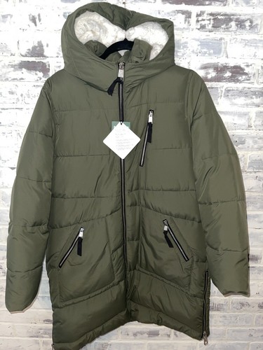 NWT HOLLISTER PUFFER PARKA JACKET OLIVE GREEN WOMENS LARGE - Picture 3 of 3