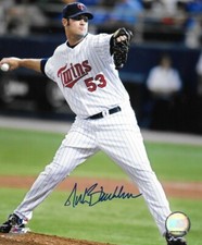 * NICK BLACKBURN * signed 8x10 photo * MINNESOTA TWINS * COA * 1