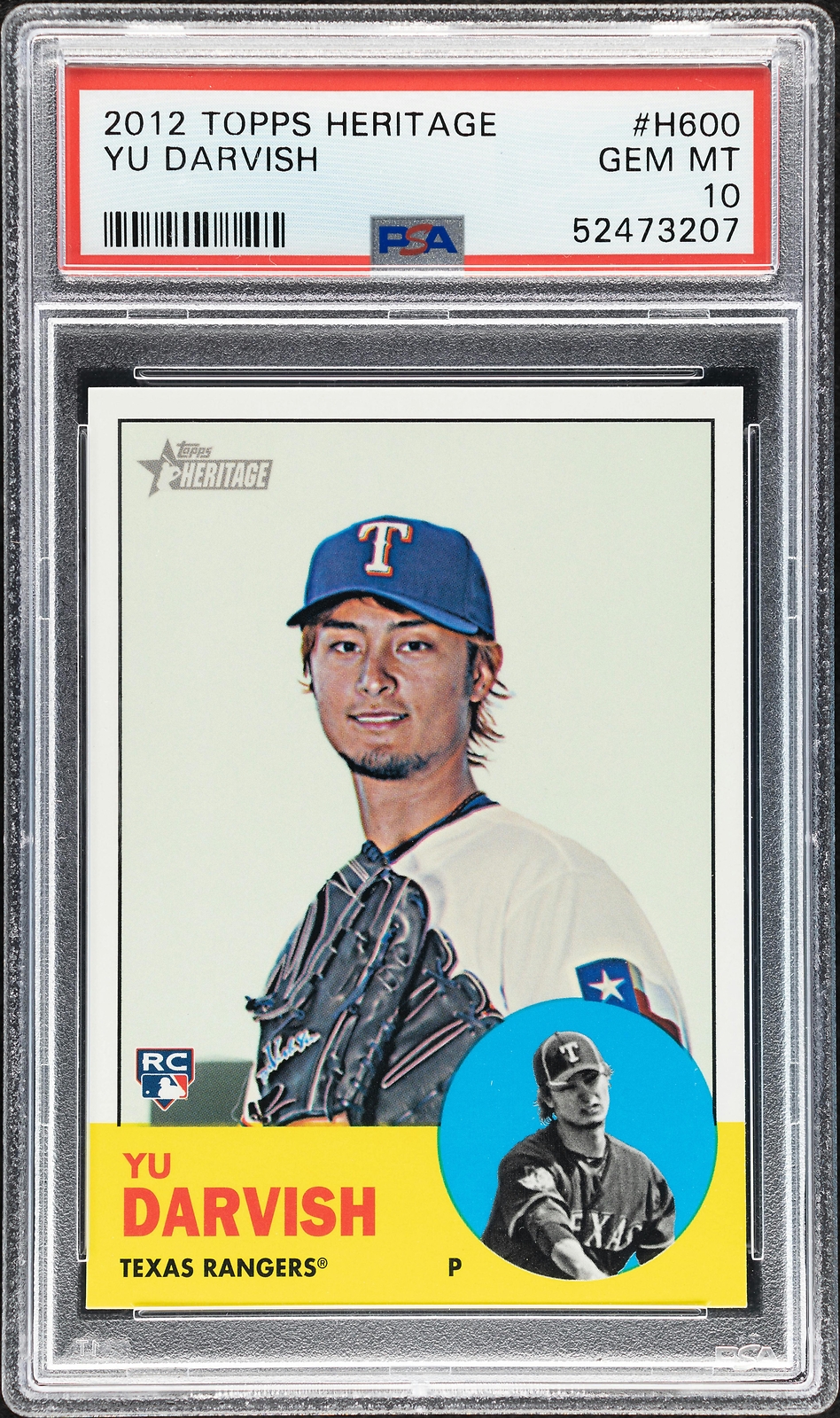 2012 Topps Heritage Yu Darvish #H600 /1000 PSA 10 Rookie RC