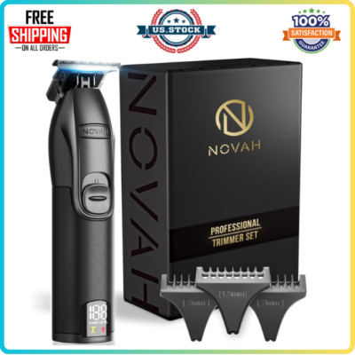 NOVAH Professional Hair Trimmer-Cordless T-Blade,Zero Gapped,Barber Line-Up Clip