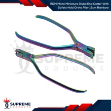 RDM Micro Miniature Distal End Cutter With Safety Hold Ortho Plier 12cm Rainbow