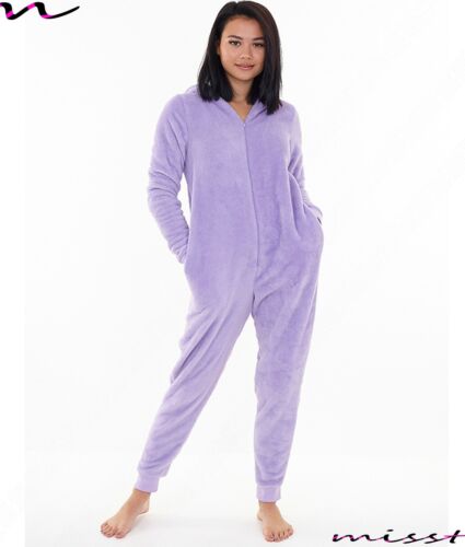 Ladies 1Onesie Womens All In One Pyjamas Hooded Pajama Set Fleece Girls  Animal | eBay