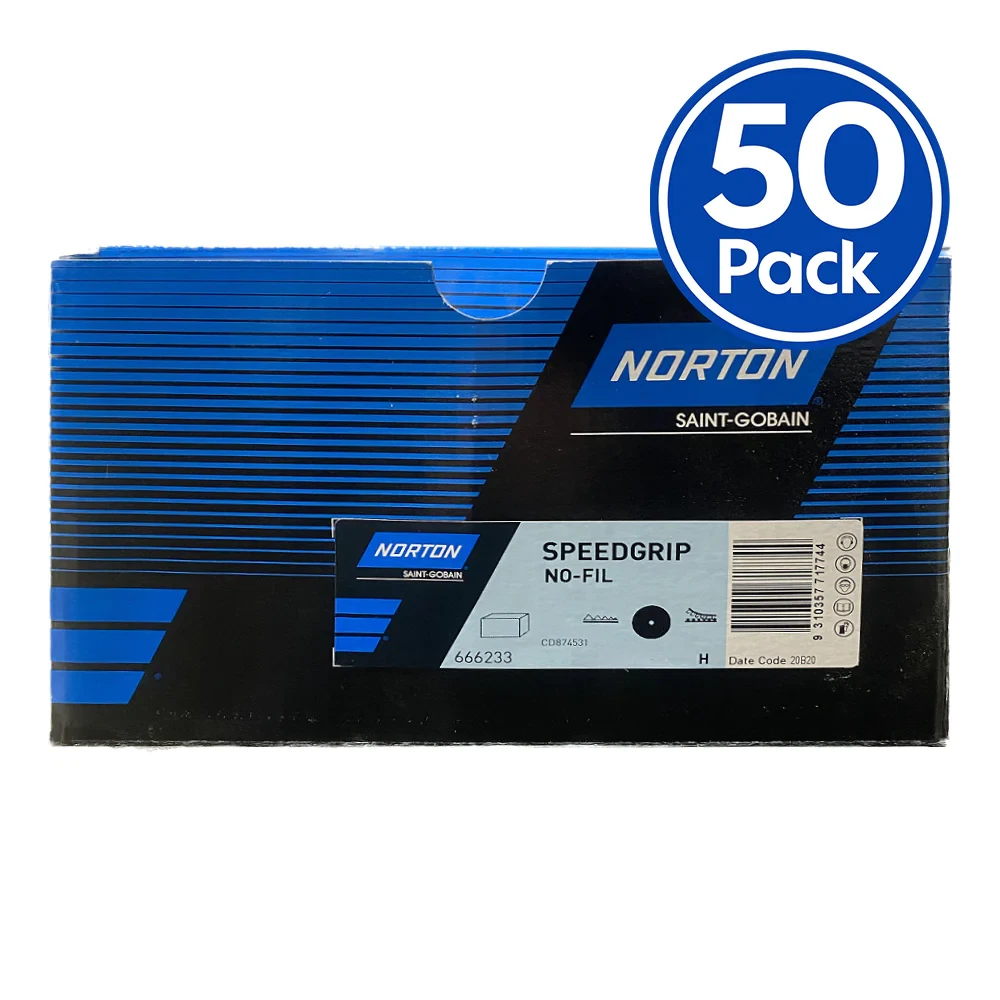 NORTON Speed Grip H233 Grit P36 150mm 7H Hole 50 Discs Hook Loop