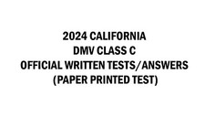 2024 CALIFORNIA DMV CLASS C OFFICIAL WRITTEN ...