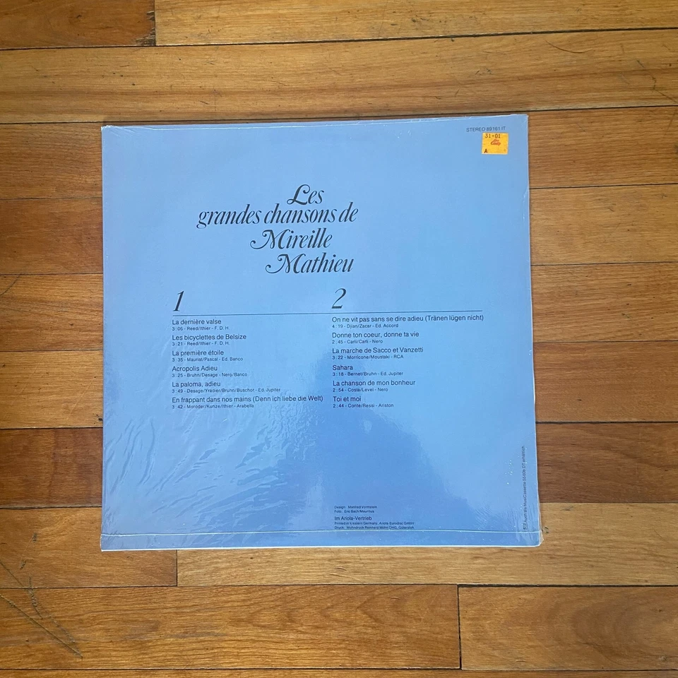 Les Grandes Chansons de Mireille Mathieu Vinyl LP Stereo 89 161 IT Sealed - Image 2 of 2