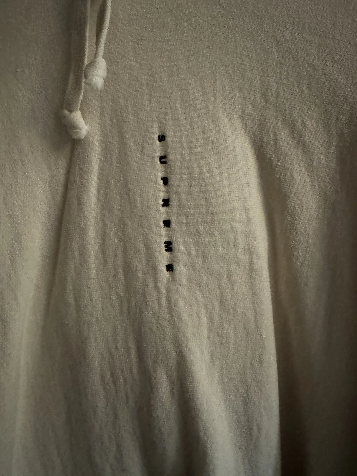 Felpa con cappuccio Supreme Small logo verticale panna taglia media