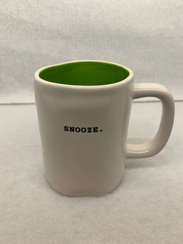 Rae Dunn Coffee Mug Snooze w/ Green Interior Artisan Collection By Magenta EUC