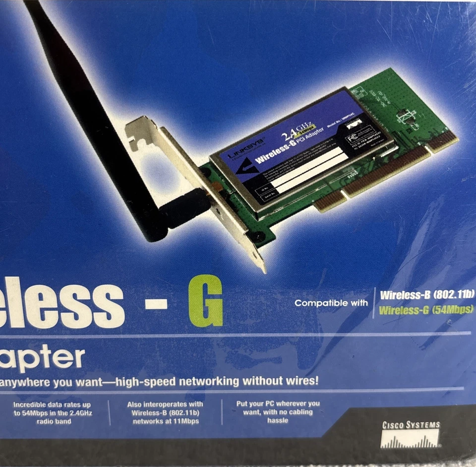 Linksys Wireless-G 5X Performance WMP54G Desktop PCI Adapter 54Mbps 2.4 GHz - Image 4 of 4