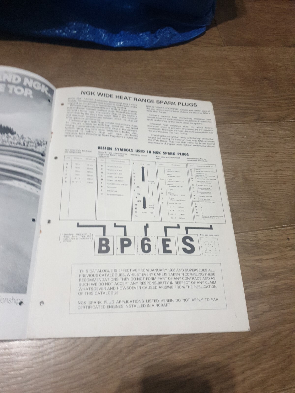 GENUINE NGK MOTORCYCLE SPARK PLUG CATALOGUE 1986 Freddie Spencer