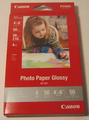 CANON Pixma 4'' X 6'' PHOTO PAPER PLUS Glossy GP-601 FIFTY PACK New!!!