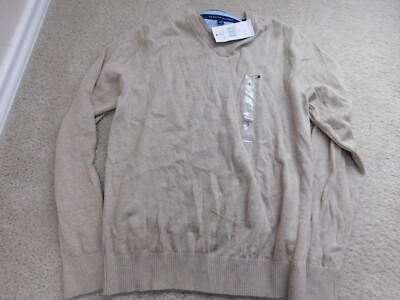 TOMMY HILFIGER MEN'S SWEATER  TAN SIZE SMALL NEW $59.99