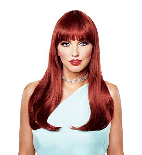 Wig Deluxe "Mistress" Long Natural Colors Synthetic Hair Costume Wigs W/ Bangs - Picture 5 of 6