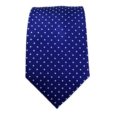 LIBERO MILANO Blue Polka Dot Silk Tie 59''-3.1/4'' EX COND