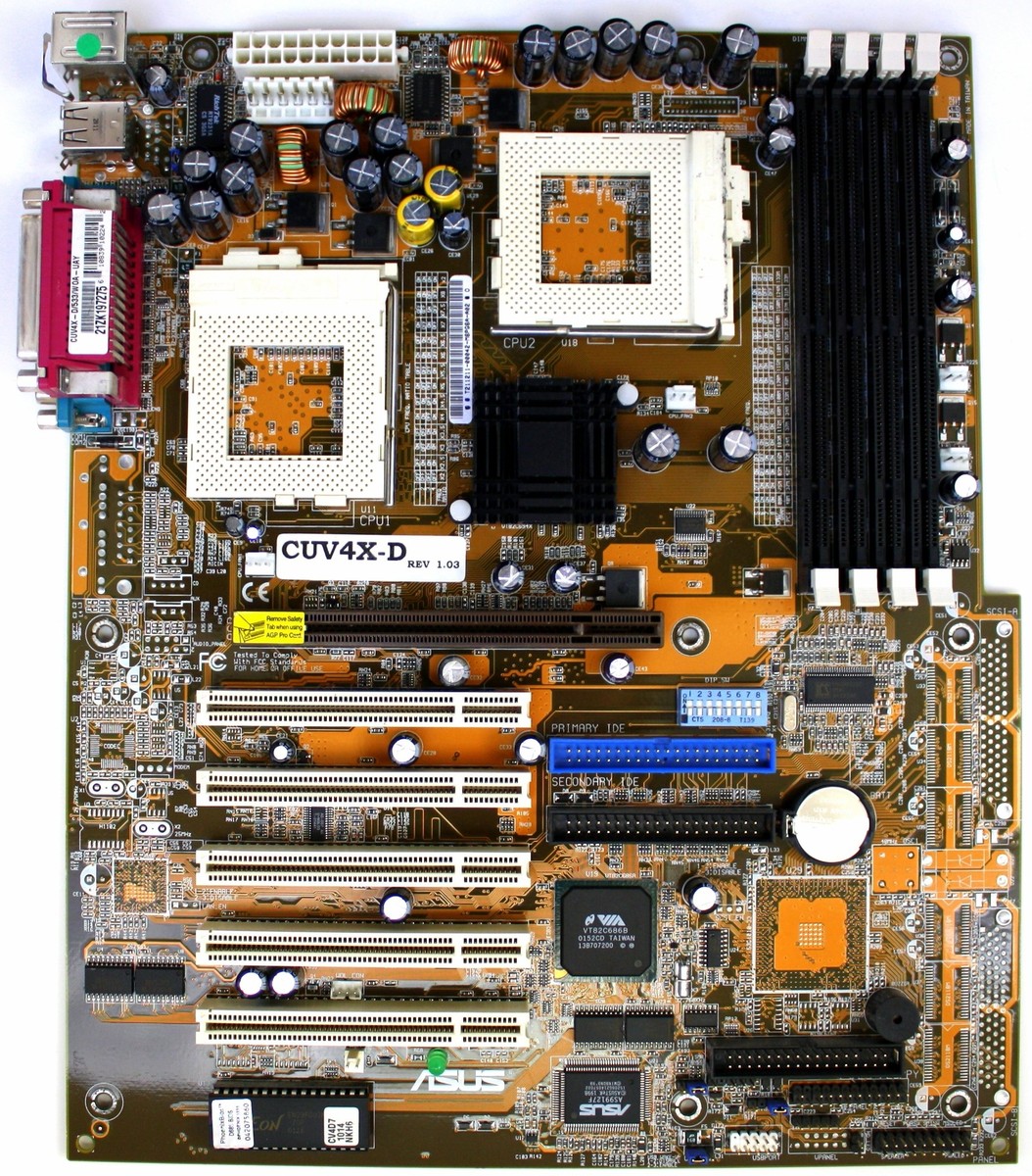 Asus Dual Motherboard With Multiple Cpu Sockets Cuv4x-d, Dual