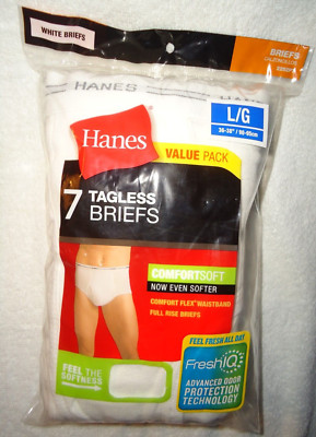 HANES TAGLESS BRIEFS 7- PACK SIZE LARGE NEW IN PACKAGE