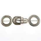 Southwest Signed Sterling Overlay Hand-Stamp Men's Belt Buckle Lot of 3 #S5387-5 — photo 1