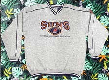 Vintage Size XL Gray NBA Phoenix Suns Long Sleeve Pullover Sweatshirt- Lee Sport