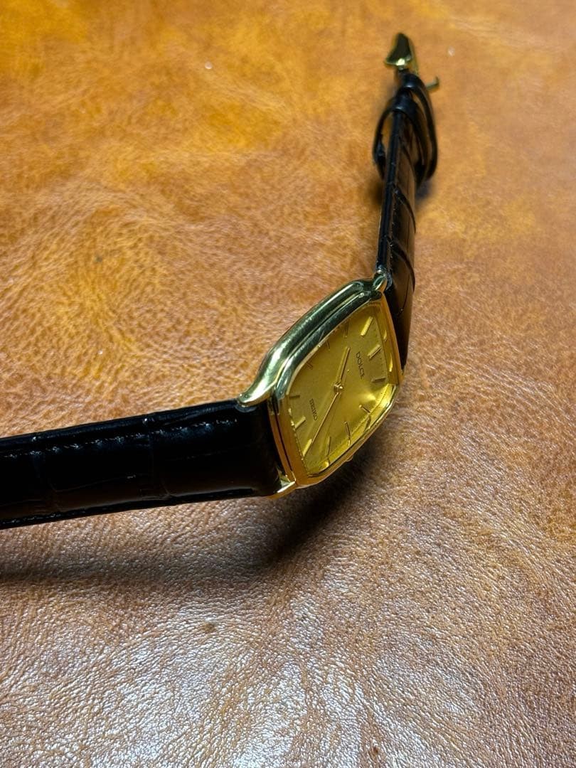 Seiko Dolce Rectangular Gold 90s Working Watch 28… - image 10