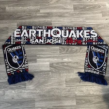 San Jose Quakes Earthquakes MLS Soccer Scarf Winter Logo Ruffneck Knit Poland 
