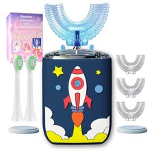 Geacker Kids U Shaped Electric Toothbrush Ultrasonic Automatic Brush with 5 B...