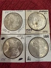 4 Morgan Silver Dollar Coin Lot. 1883-O 1896-P 1899-O & 1900-P. Very Nice Coins