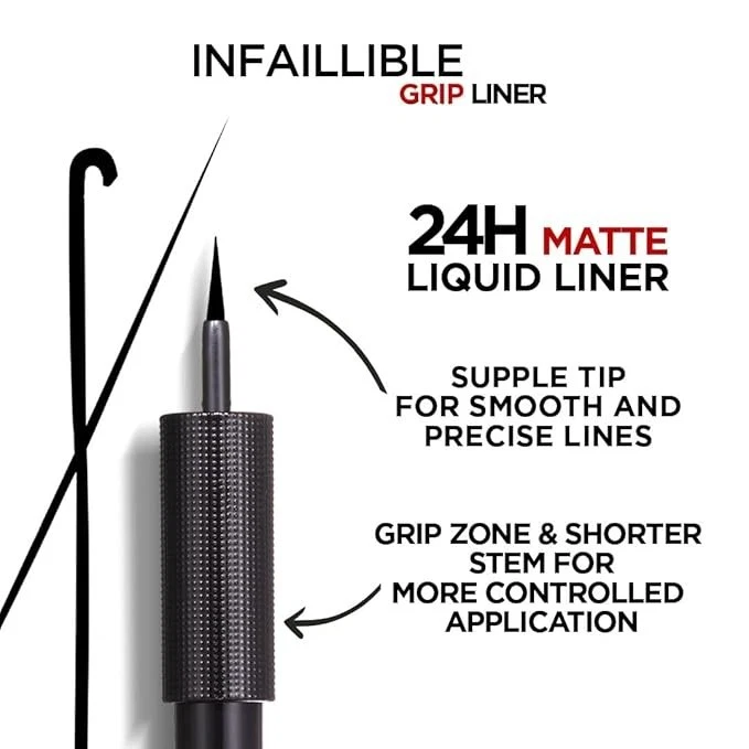 L’Oreal Paris Infaillible Grip 24H Matte Liquid Liner - 01 Matte Black, 5.7ml - Image 3 of 4