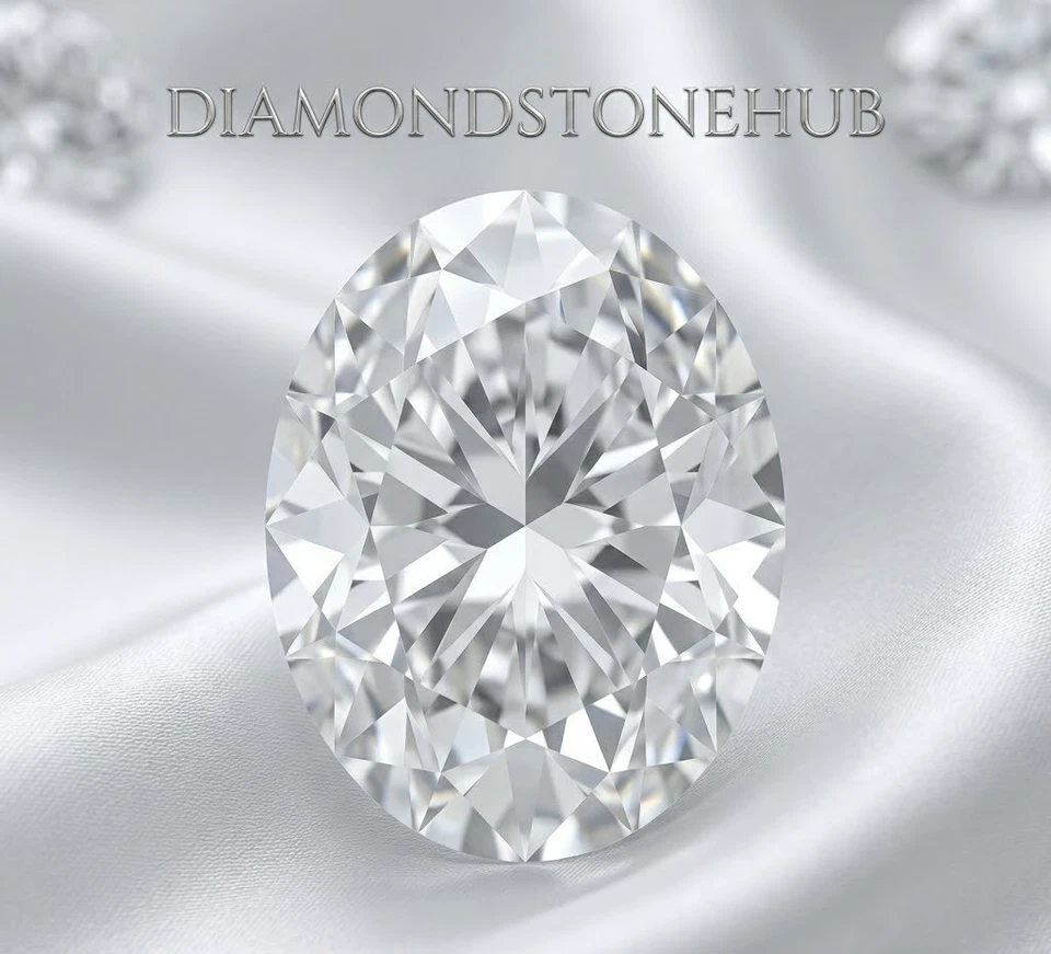 4 Ct Oval Cut White Lab Grown Diamond