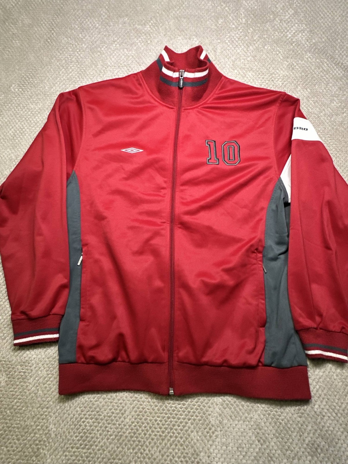 Umbro Kids Long Sleeve Full Zip Tracksuit Jacket Red Age 14