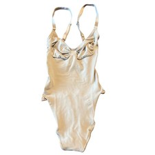 SKIMS Fits Everybody Cami Bodysuit Beige Sand Small Thong Snap Closure